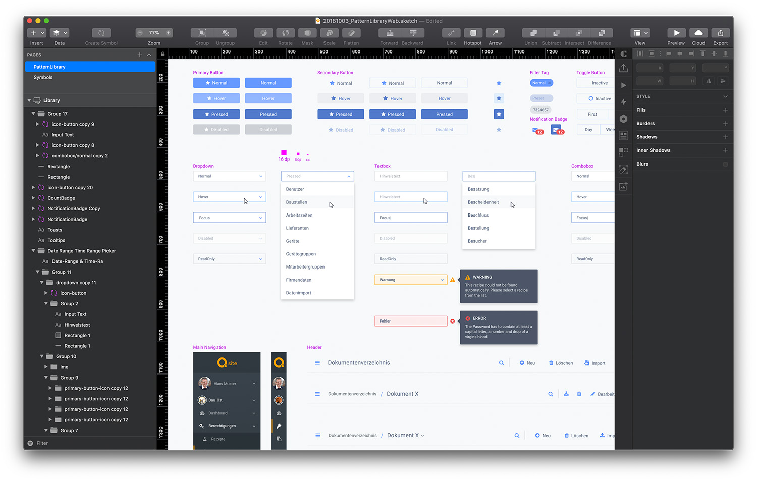 web-pattern-library